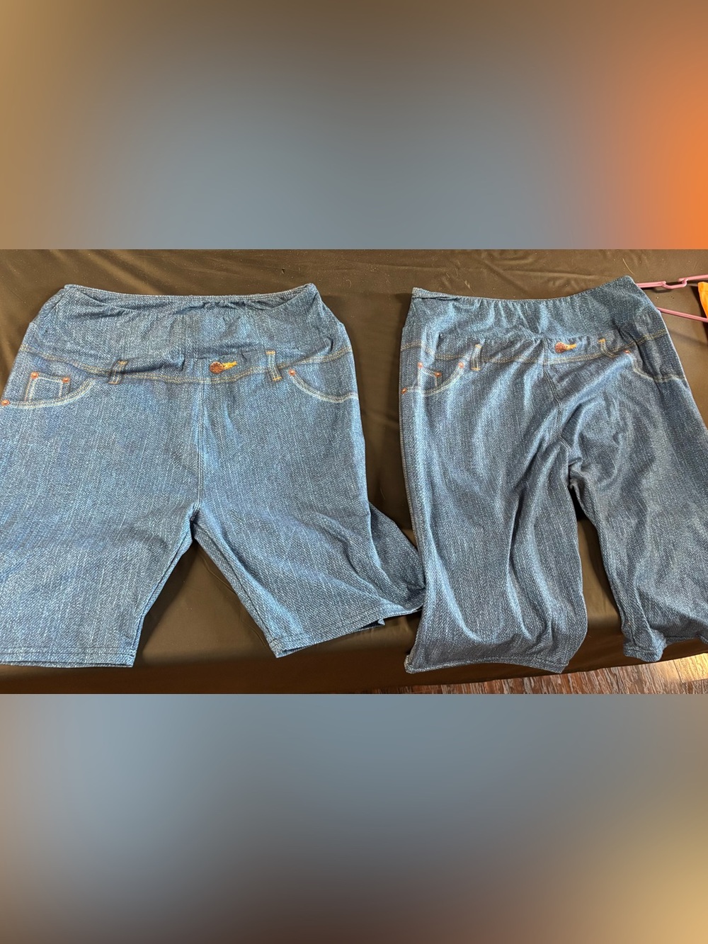 Tl jean print legging shorts